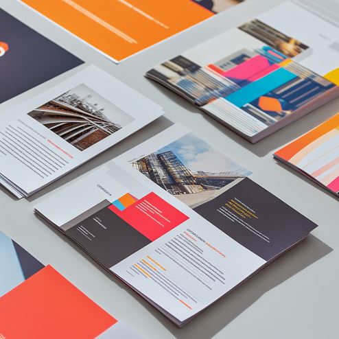 flyers en una mesa